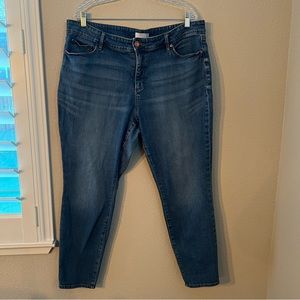LOFT High Waist Skinny Jeans Medium Wash Women's Size 18